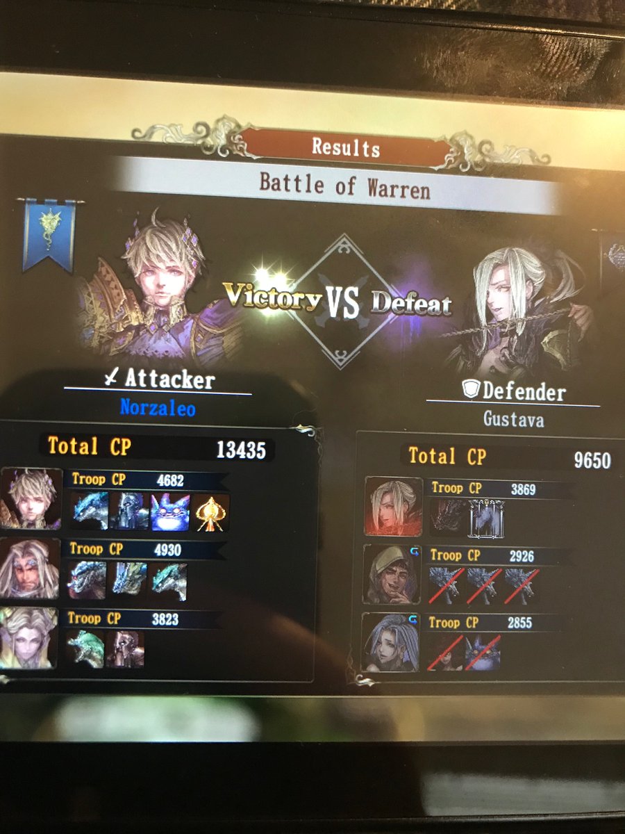 Update 1: Battle for Warren (781)In the first battle of the run, Rubino leads the charge to reclaim Warren from the Gustav Empire. While Kyle just spent most of the fight spamming buffs, Konsino was the MVP of this fight by sniping the enemy commander, which allowed us to win.