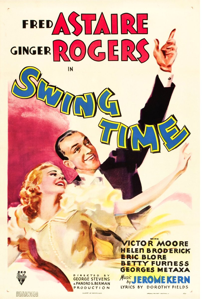 [3] “Swing Time” (1936)Another Astaire-Rogers (Jerome Kern-Dorothy Fields) RKO masterpiece overall. Without the unconscionable blackface used in the Bojangles of Harlem number it would perhaps be the all-time best musical. The dance class scene is sublime.
