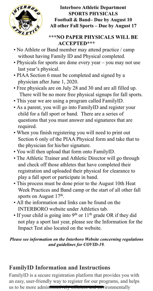 GoBucsSports's tweet photo. Sports and band physicals are due SOON! https://t.co/HPiMKSxUOQ