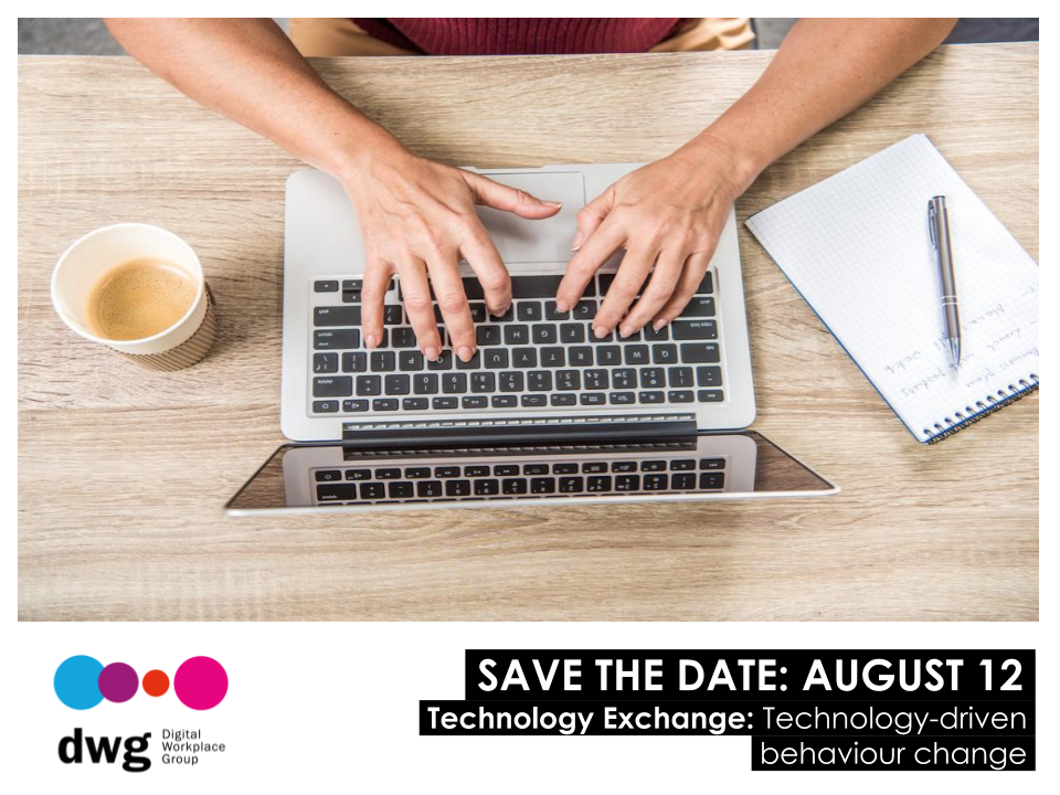 Join DWG for a conversation with TemboSocial founder Steven Green and SWOOP Analytics founder Dr. Laurence Lock Lee about
how to identify, encourage, and measure behaviours in your digital workplace that lead to business success.

REGISTER HERE - hubs.ly/H0t1vHX0