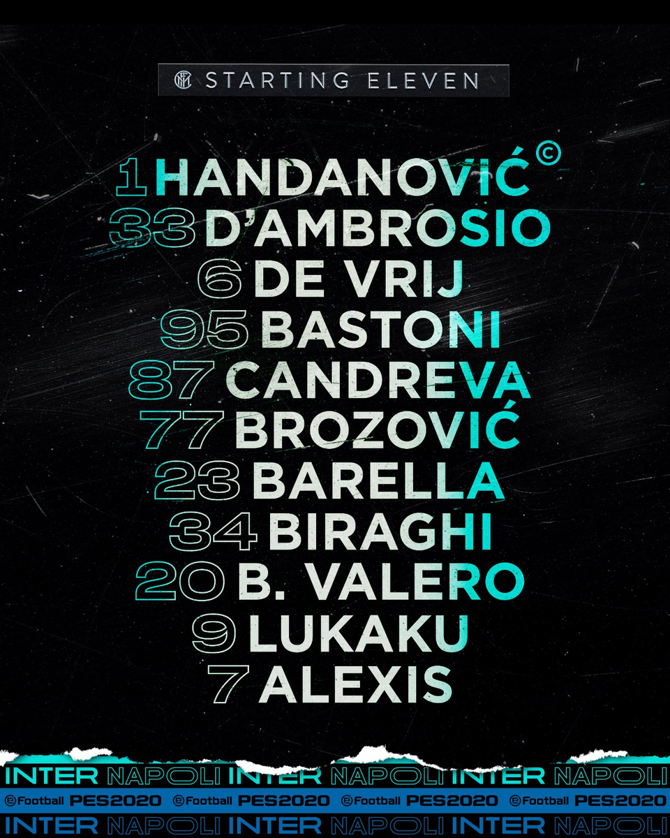 📢 | FORMAZIONE

#InterNapoli, questi gli 1⃣1⃣ di partenza scelti da Antonio Conte! 👇

#FORZAINTER ⚫️🔵⚫️🔵