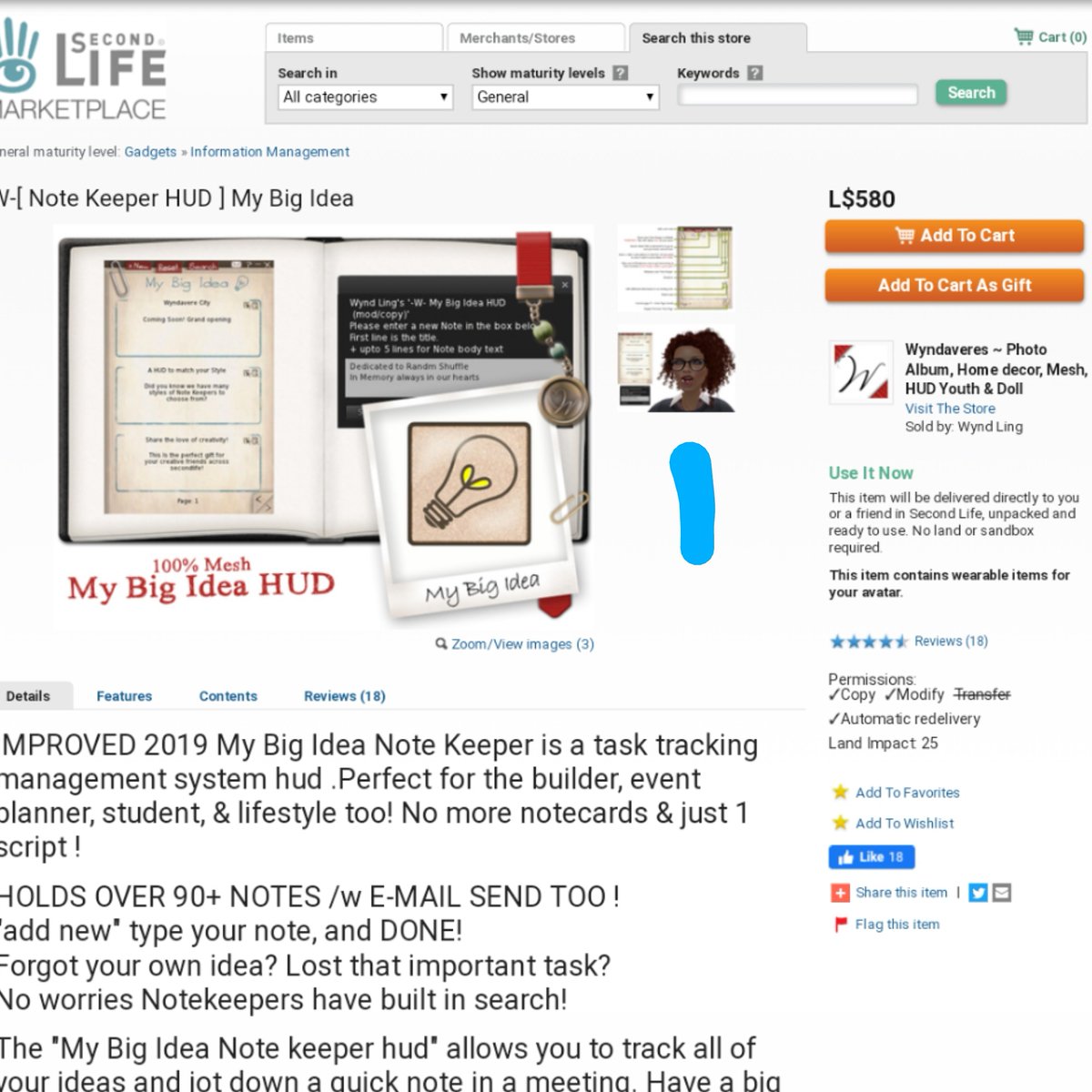 Wyndaveres's tweet photo. The Big Idea HUD! @wyndavere
You're an inventor like  #davinci !
Or maybe you're a #SecondLife  #mastermind with a  #todo list &amp; needs the ultimate, #inworld #notekeeper storage system. 
For all #secondliferesidents 
https://t.co/CnQ7jNDU71 https://t.co/Q9PYNlGqsI