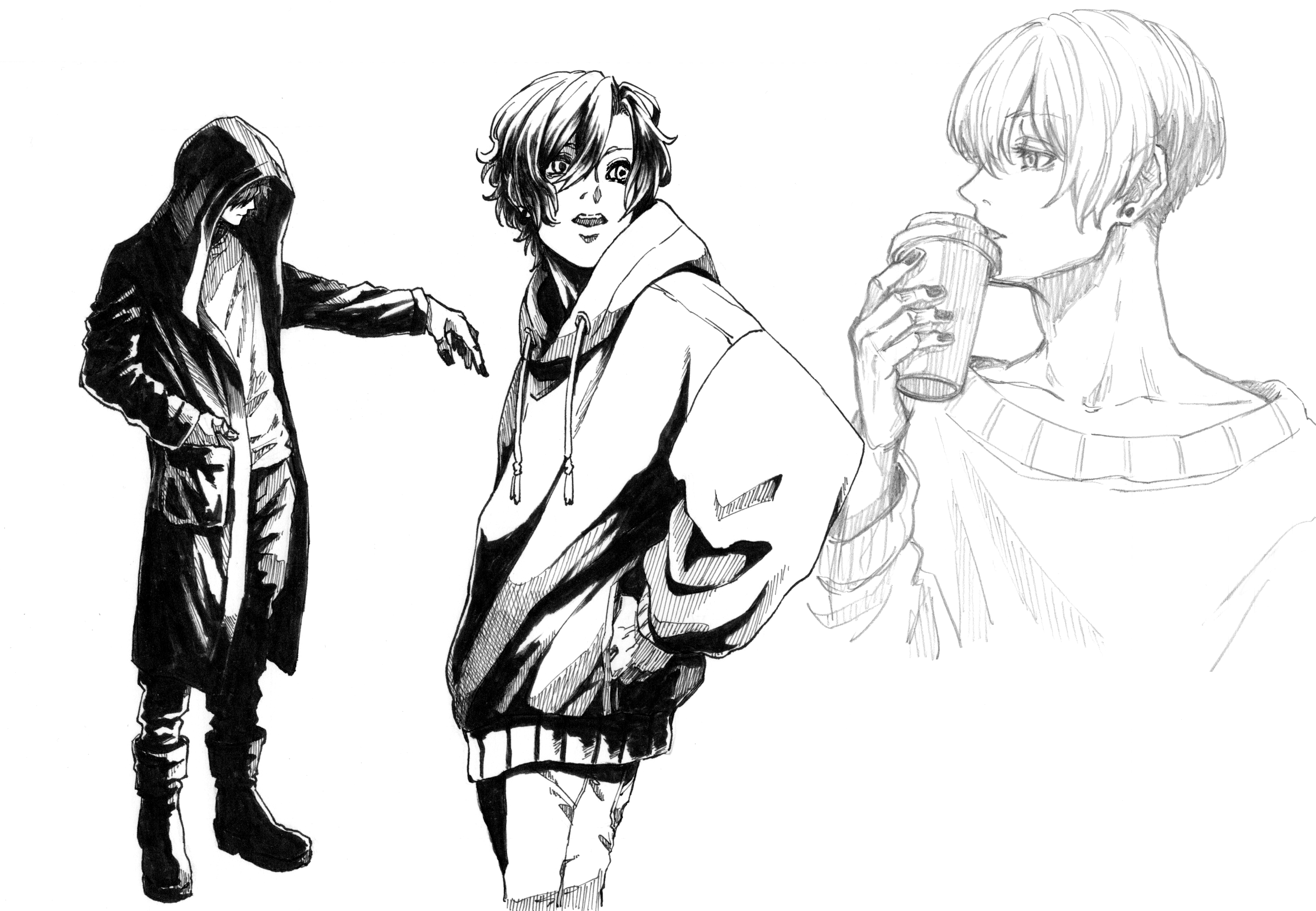 Uzivatel Dirge Sub Na Twitteru アナログ絵 一部加筆して再投稿 初めて付けペン ｇペン で人物なぞった コツがいるし 全然思い通りに線が引けないけど 楽しいかった T Co J7dm103mpp Twitter