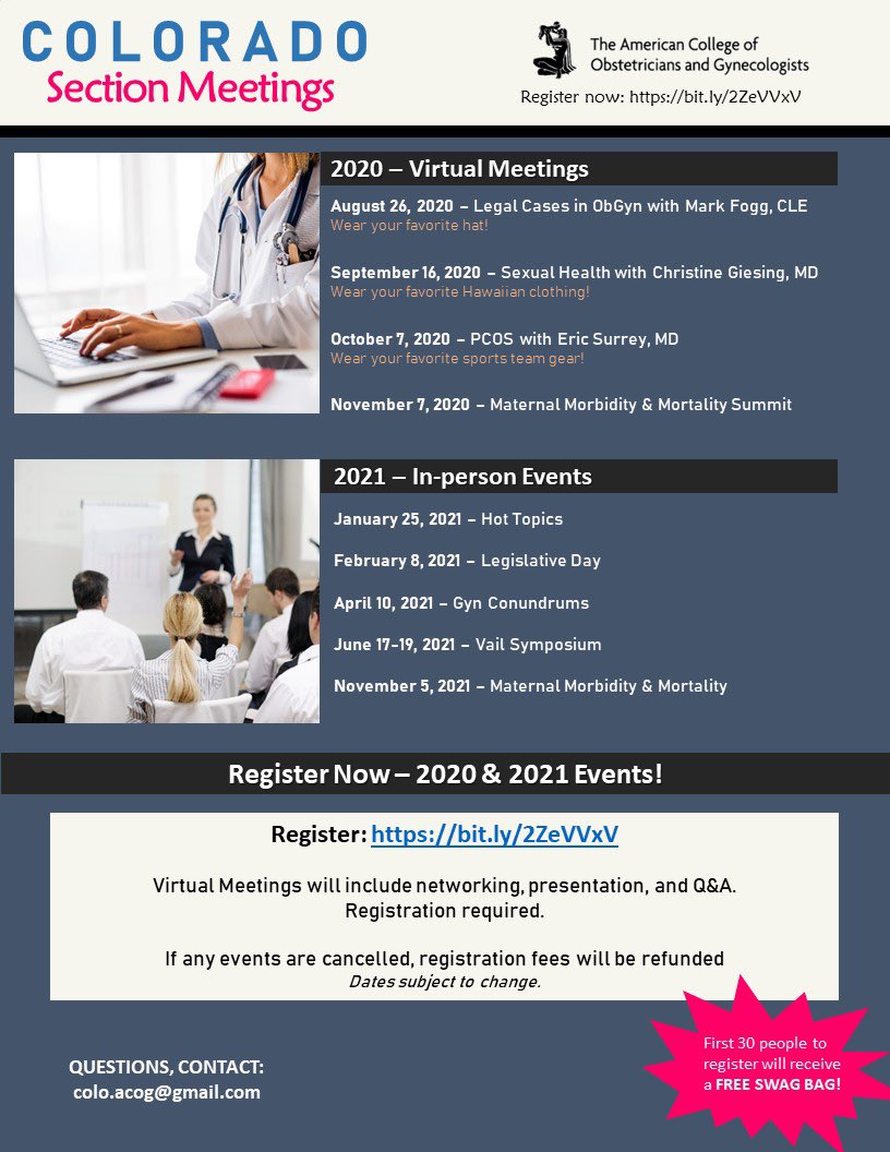 CoAcog's tweet image. ACOG Colorado is excited to announce our 2020 and 2021 events! #coacog

Registration is open now: bit.ly/2ZeVVxV