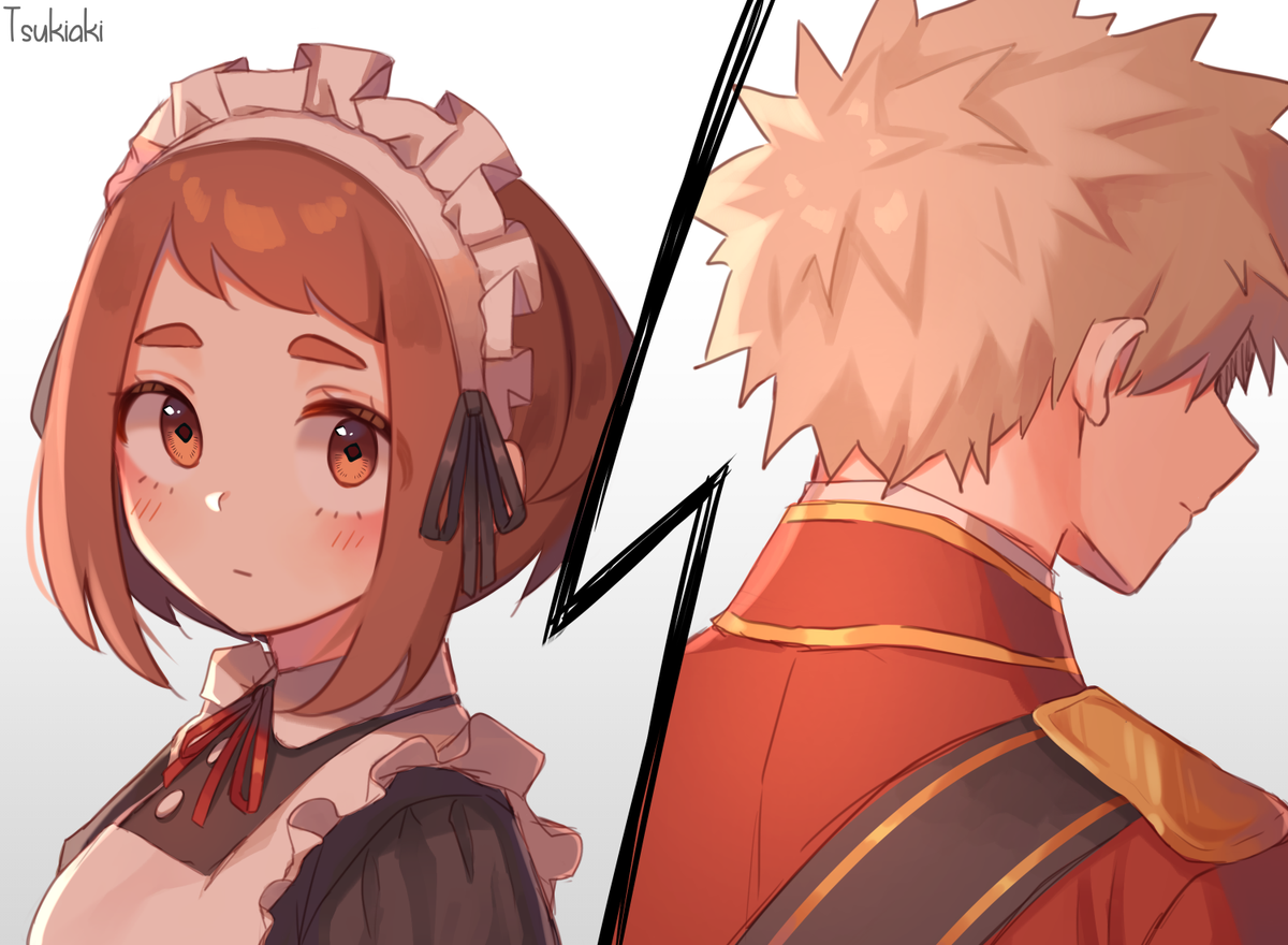 tsukiakii's tweet photo. #kacchakoweek2020 day 2: Royalty AU!

In which Ochako is a maid who can only watch the prince from afar c: https://t.co/fmzxjF01dB