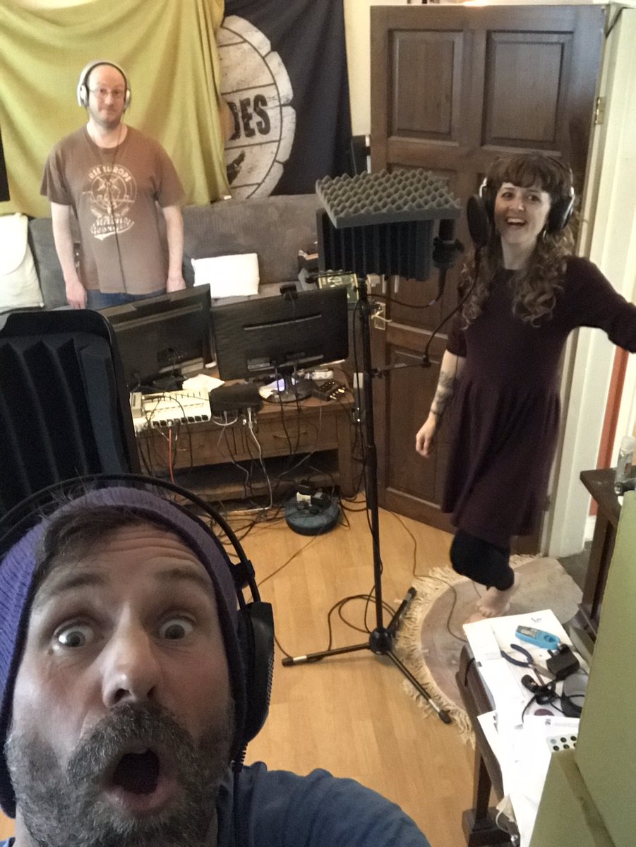 What’s going on here then??! 🧐🧐🧐 
#folkband #newalbum #vocalrecording #harmonytrio