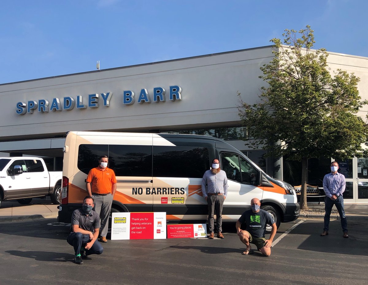 Congratulations to Colorado-based nonprofit <a href="/NoBarriersUSA/">No Barriers USA</a> on receiving a payment-free vehicle from <a href="/WellsFargo/">Wells Fargo</a> and <a href="/Spradley_Barr/">SpradleyBarrFord</a>! With this donation, we are proud to support your commitment to transforming the lives of #veterans, individuals and families. #NoBarriersSummit