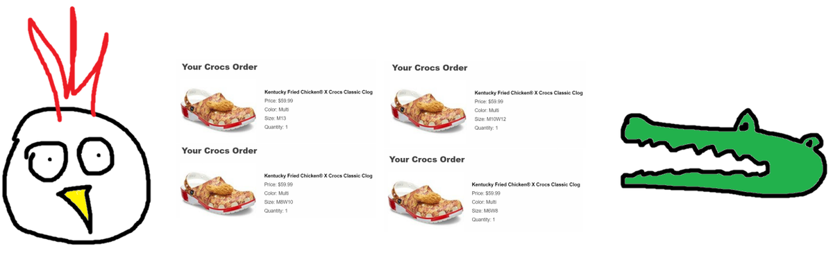 domocoma's tweet photo. 66 jordan 12s on the restock and 4 #kfccrocs to go with em
#shoeoftheyear
@HollowEdu
@HollowProxies
@TheOilCopUS
@RunProxies
@SpaceProxies_
@OculusAlerts
@OculusProxies
@OculusServers
@theGaneshBot @GaneshCooked
@wrathbots @EZMode4Chefs https://t.co/AD3izeeup2