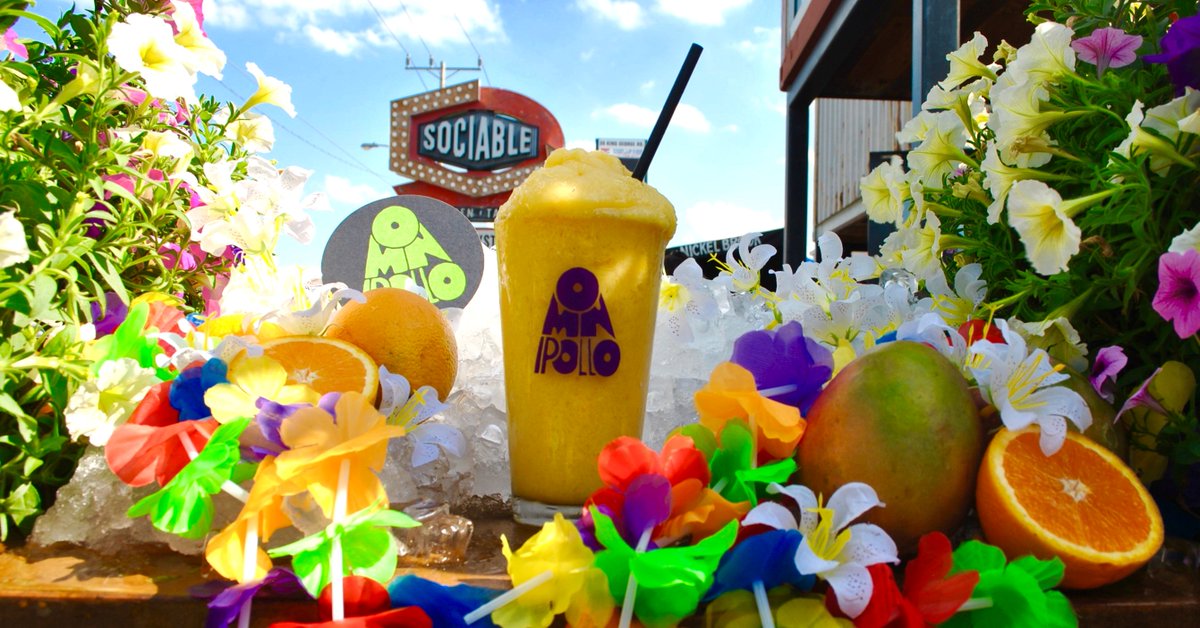 SociableTavern's tweet photo. Add some colourful refreshment to your week with the Mimmi Mimosa Sour Slushie featuring @Omnipollo's Mimmi Mimosa Sour. @CraftBrandCo Available NOW on our Summer Seafood Menu until Aug 30th. #Brantastic #Beer #CraftBeer #BeerSlushie #Ontario https://t.co/M2opJXAsCn
