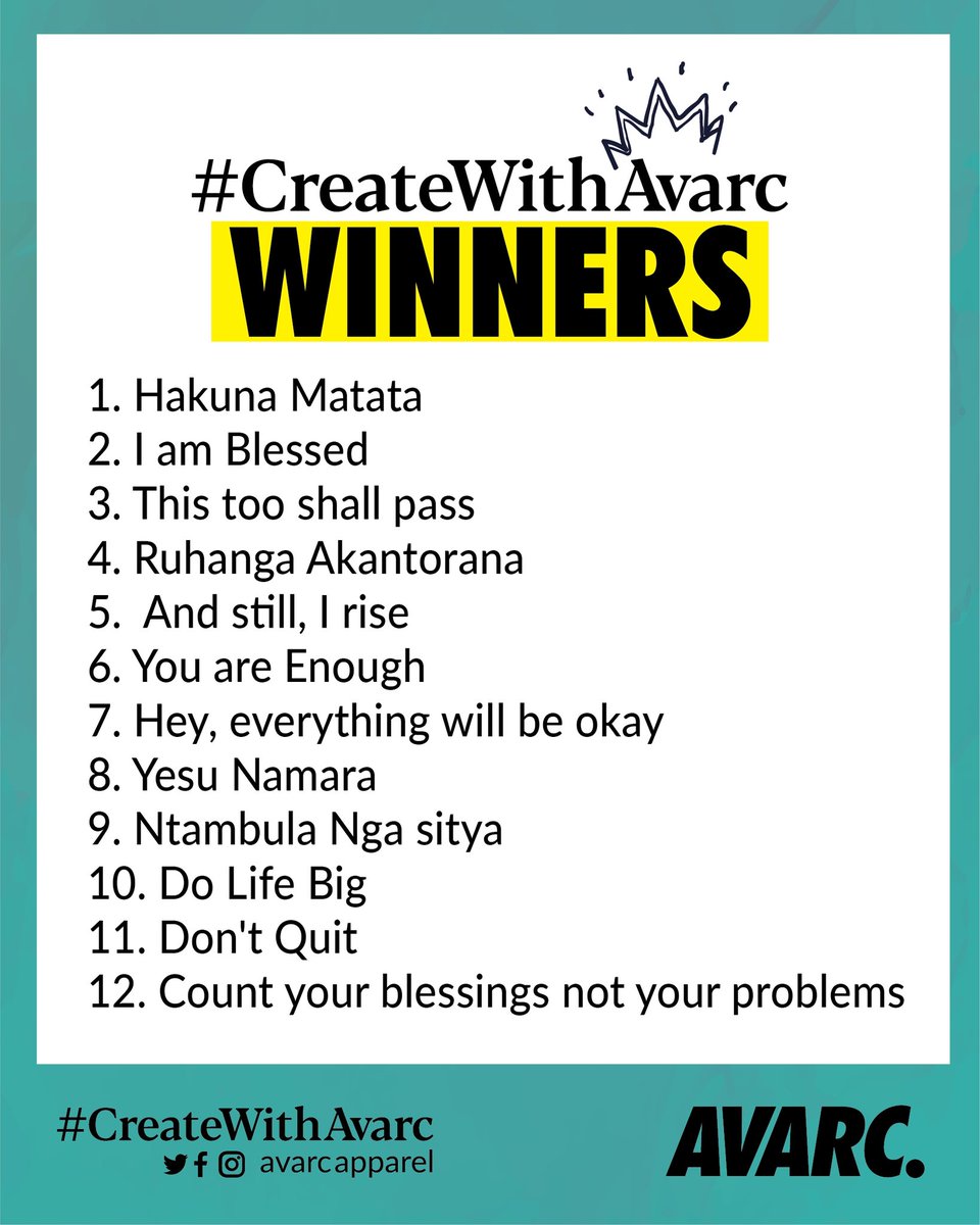 avarcapparel's tweet photo. #CreateWithAvarc
It's a wrap!! 

Congratulations to all the winners. 👍 https://t.co/9VG9jT0Iyg