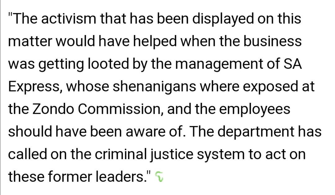 Ashiel001's tweet image. @kgathatsot where was the @DPE_ZA 's activism in this matter? Stop blaming the staff! The @DPE_ZA had hired these corrupt individuals, not the staff! Stop with the excuses, take accountability and #SaveSAExpress!

@Numsa_Media
@phakxx
@IrvinJimSA
@ZaziNsibanyoni
@tito_mboweni
