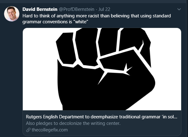But then, supporting white supremacist talking points - like the existence of 'anti-white racism', rejecting the idea of white privilege, and the repetition of Jewish conspiracy theories - is something Bernstein does.