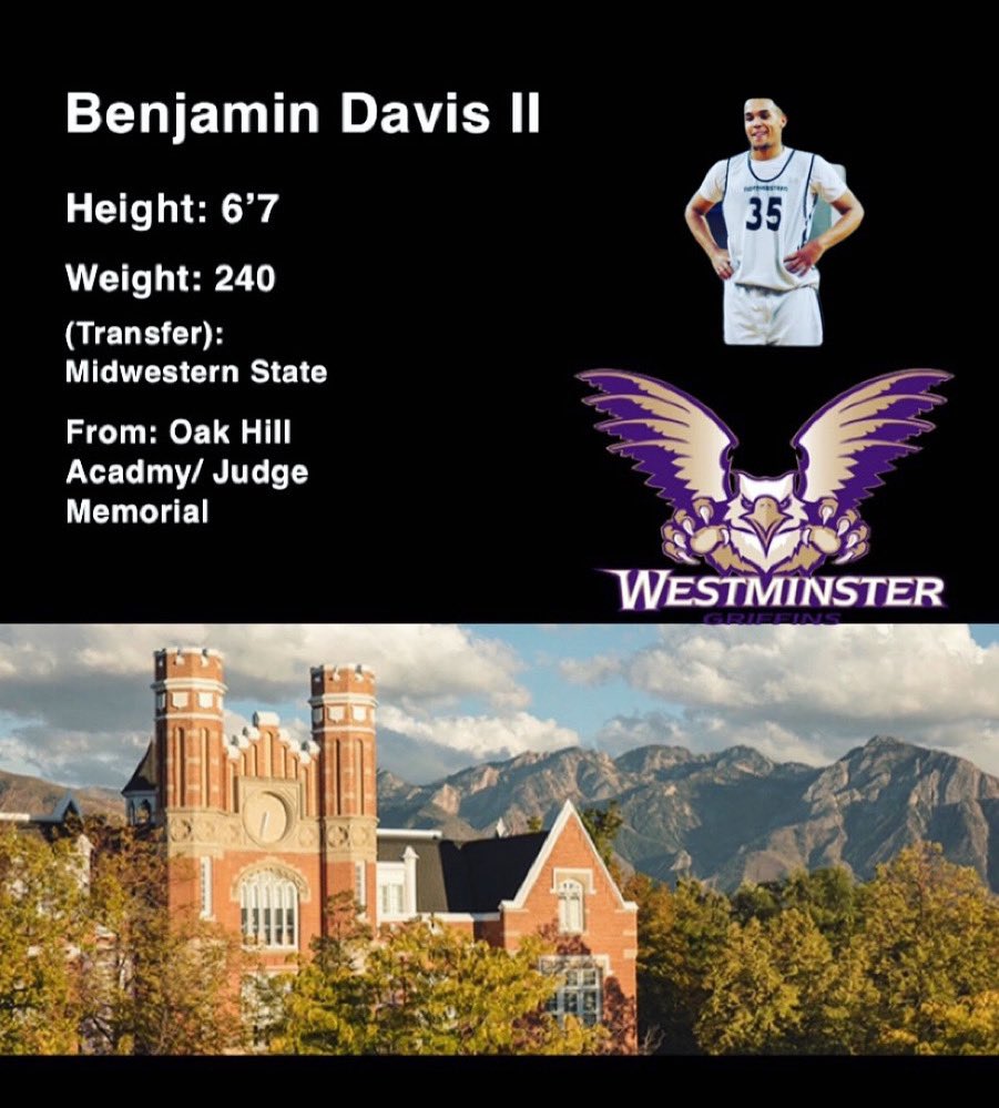 Showtime_bdii's tweet photo. First I wanna thank everyone who helped and impacted this decision. All of my family, friends, and especially the haters! With that said I would like to announce that I will be transferring to Westminster College to continue my basketball career and my education! #gogriffs 💜💛 https://t.co/fYCcrU2SpR