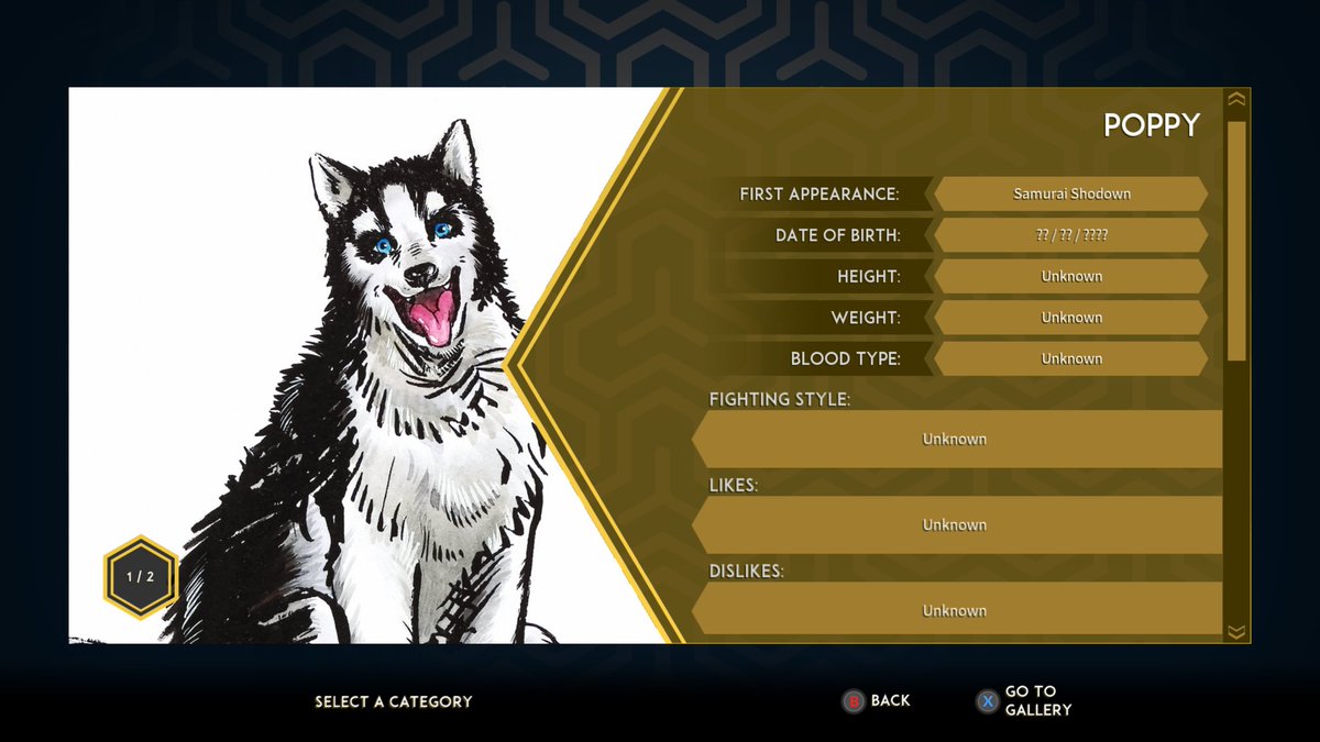 You wanna see design docs for the character special moves? Check. You want the Evil Haohmaru concept art from SS2 that inspired Rasetsumaru from SSV? Check. Sprites & a profile for Poppy The Dog? Check.