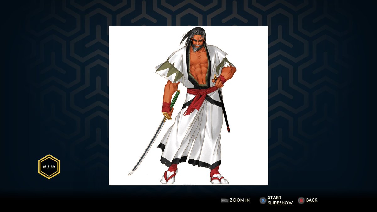 What about this? Is that an "Old Man Haohmaru"? Sure looks like it, but I can't be sure. It was in the art gallery for "Samurai Shodown: Warriors Rage" which is a separate release from "Samurai Shodown 64: Warriors Rage" and so I'm not really sure what it is!