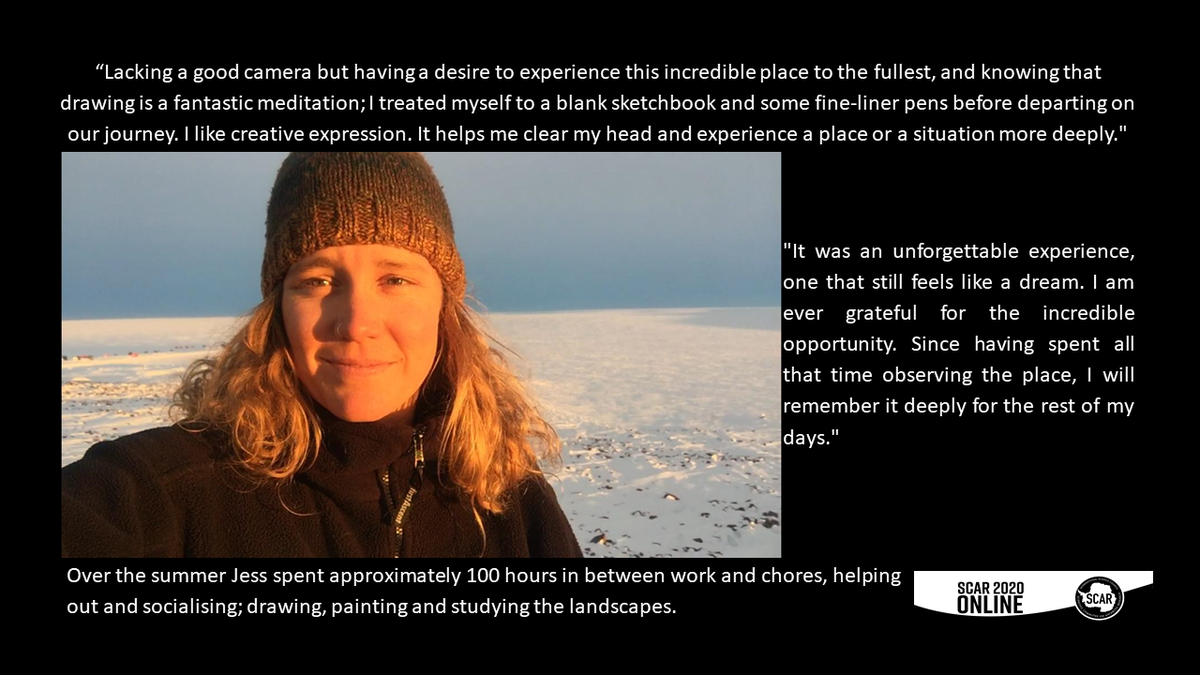 Antarcticlegacy's tweet photo. #SCAR2020 s41b: Ria Olivier talk give an insight in what people in the remotest place on earth do to express their emotions like Jess Verheul a volunteer @SANSA7 #SANAP @NRF_News @environmentza @antarcticasseg https://t.co/zzduWOxlyt