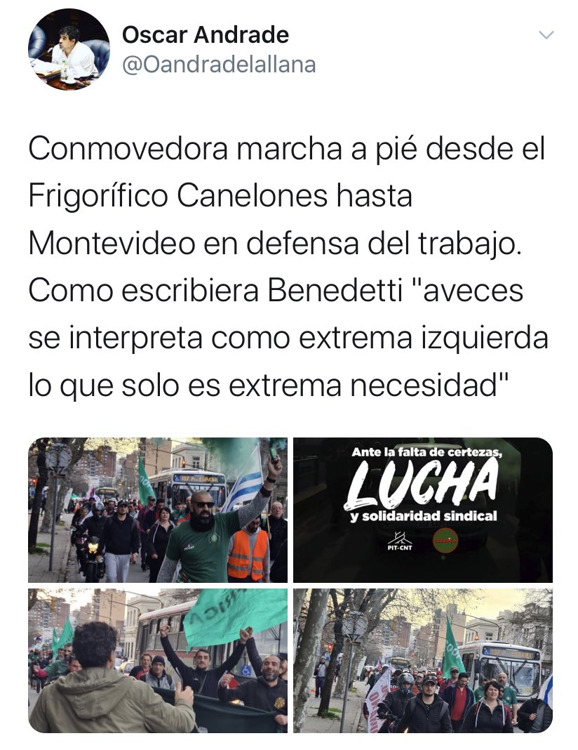SGChocca's tweet photo. El Frigorífico Canelones anunció el envío de todo su personal al Seguro de Paro en pleno Octubre 2019. Hoy se manifestaron ante Torre Ejecutiva.

También parece que hoy se le despertó la preocupación del FA. No era momento para “acompañarlos” la campaña electoral. Demagogia pura. https://t.co/9s3OjAydR3