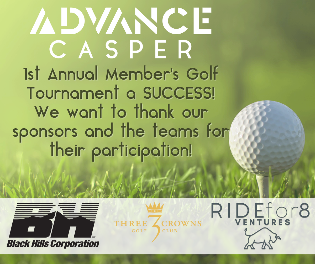 AdvanceCasper's tweet photo. Huge Shoutout to our 1st Annual Golf Tournament Sponsors, #BlackHillsEnergy, who provided breakfast, #RIDEfor8, who provided lunch, and #ThreeCrownsGolfCourse for accommodating our crew! https://t.co/9mmfL09pae