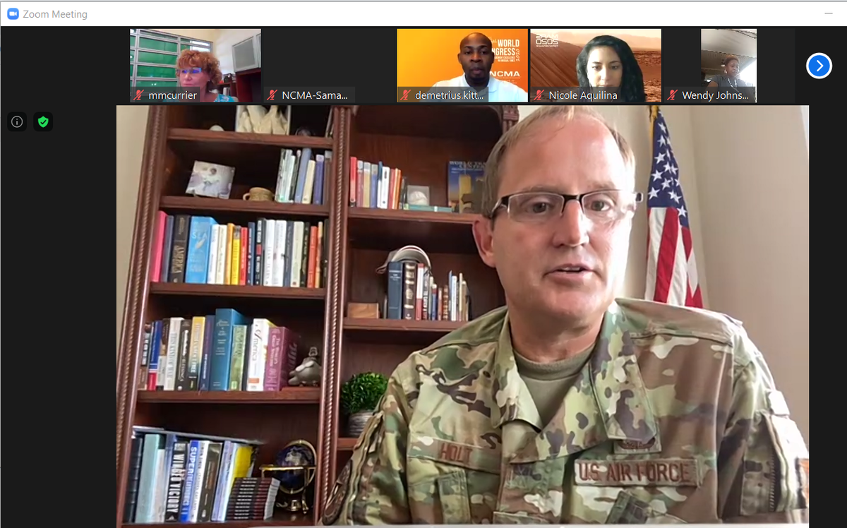 NCMA's tweet photo. ICYMI: Attendees had a chance to chat with the leader of Air Force Contracting, General Cameron Holt. #VirtualWC20 #NCMA #NationalContractManagementAssociation https://t.co/VYwWiMBSnS
