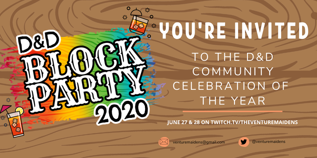 venturemaidens's tweet photo. The #dndblockparty videos are finally live on YouTube! You can relive the incredible panels, games, demos, AND MORE right here on our channel.

Can you believe it was just one month ago that we raised over 14,000 for the @TrevorProject ?? 💜
https://t.co/UZaAOLZpbN https://t.co/L5HWOJ0aN8