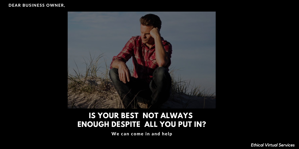 Does it look like you give your best everyday in that business but it's never good? Do what is required, not just your best, and not focusing all on non-core needs and leaving out real needs. Outsource certain responsibilities and be happy with your best.#Wfh #TuesdayThoughts