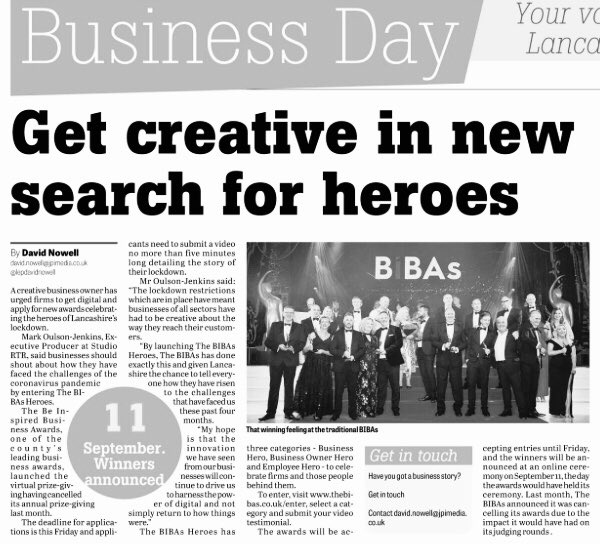 BIBAs2026's tweet photo. Our #bibasheroes application deadline closes this Friday. Send us your five-minute videos telling us your lockdown stories. Apply here: https://t.co/GYHBWpYZ8t #WyreFyldeHour #ChorleysHour #LancasterHour https://t.co/jGAmyh1a3w