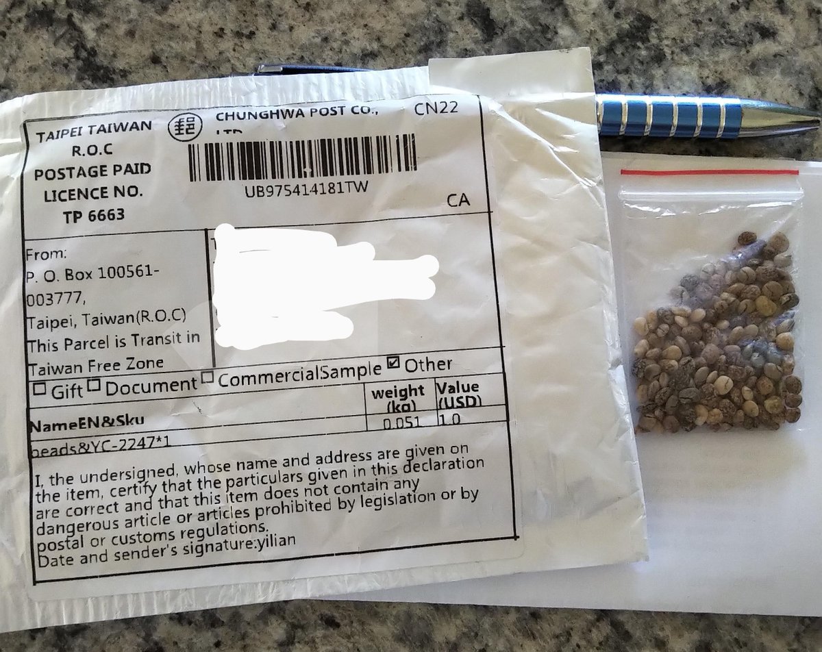 If you receive an unsolicited shipment of foreign seeds in the mail from China or Taiwan DO NOT plant or dispose of them. Call the Canadian Food Inspection Agency (CFIA) at 519 691-1306 or 1 800 442-2342. Unsolicited seeds could be invasive &amp; threaten our environment. ^kj