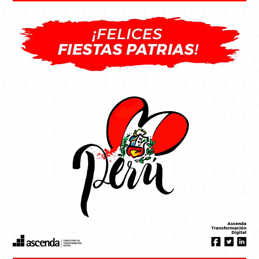 AscendaTDigital's tweet photo. 👨🏻💻 En #Ascenda nos sentimos orgullosos de ser peruanos. 🙌🏻 Hoy más que nunca, demostremos la unión y fortaleza que nos caracteriza. 💪🏼
🇵🇪 ¡FELICES FIESTAS PATRIAS! 🇵🇪 ¡Estamos #ContigoPeru! https://t.co/Coajm0AM4W