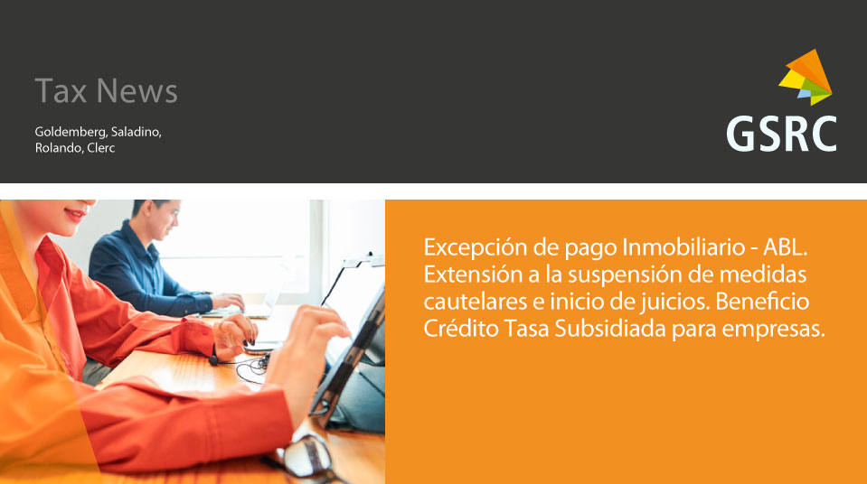 GSRCArgentina's tweet photo. Excepción de pago Inmobiliario - #ABL. Extensión a la suspensión de medidas cautelares e inicio de juicios. Beneficio Crédito Tasa Subsidiada para empresas.

Más info https://t.co/GxOCZsMLe2

@AGIP #CABA #MiPyMES @AFIP #atp https://t.co/mmaNhqMBB3