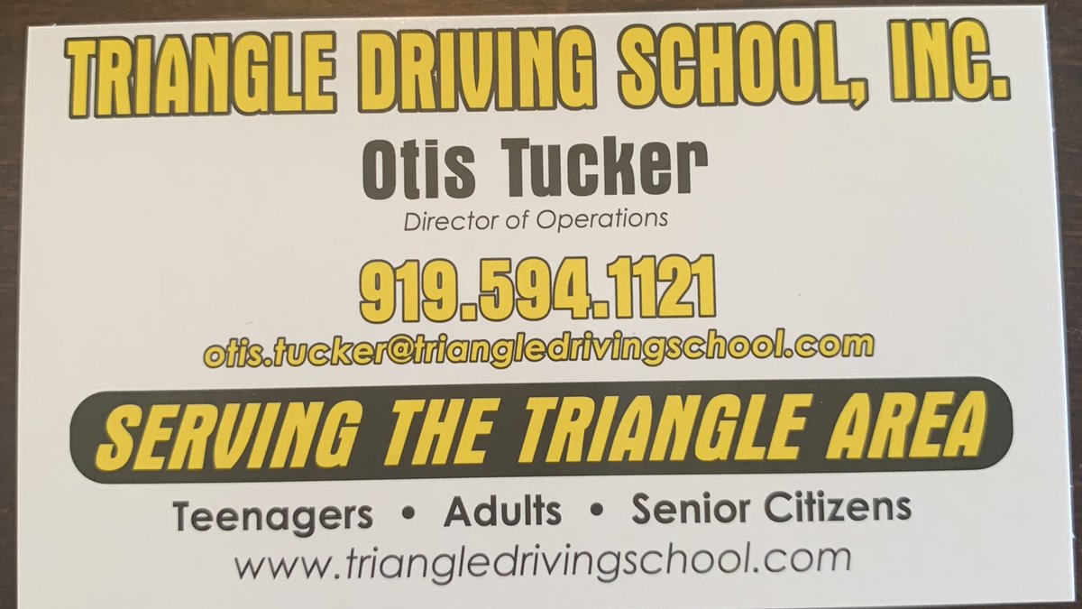 Gallucci07's tweet photo. @cg23parents, Jordan Driving School is really backed up!  If you’re looking for another option, check out Triangle Driving School! https://t.co/Td8Pm2BpHx