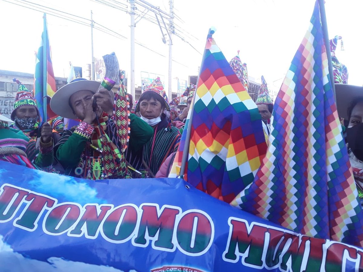 arbork's tweet photo. Movimientos indígenas hicieron resonar sus #pututus en el Cabildo en El Alto. Marcha por la Vida y la Democracia. Rechazan la nueva postergación de las elecciones generales en Bolivia. https://t.co/XmboLqxiov