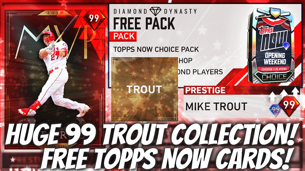 Gomer on Twitter: "INSANE 99 Mike Trout Collection! FREE Diamond Topps Now  &amp; Roster Update News! MLB The Show 20 ➡️ https://t.co/jTRZETXtvM  https://t.co/D4ZTIkahxt" / Twitter