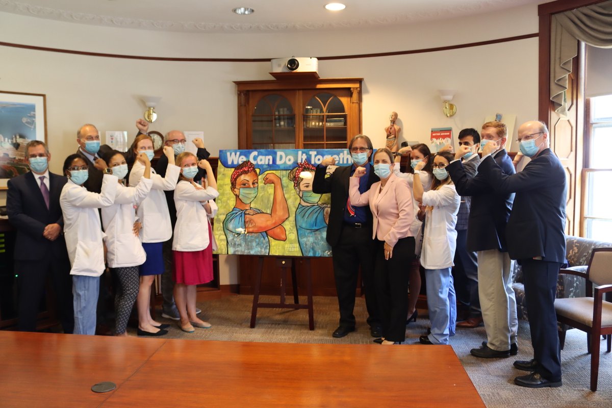 MassGeneralNews's tweet photo. Today we are thrilled to unveil "We Can Do It Together!", a painting by renowned artist @reonegro whose work is well known to fans of the Grateful Dead. This most recent piece is a tribute to #MGH staff who cared for patients during #COVID19 https://t.co/aPBpgY9LTN https://t.co/MPJB9lA28n