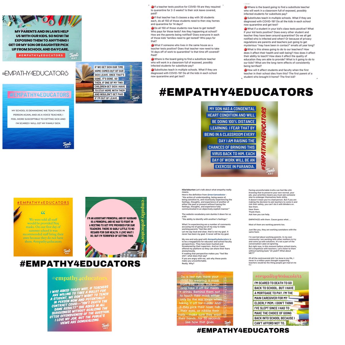 hilariesmorgan's tweet photo. This are some texts from Teachers. They need our help. This situation is horrible. Please read and share. And also follow @HilarieBurton on insta and tw who is posting all of this texts and talking about this situation. #empathy4educators https://t.co/YRvaxC0w7n