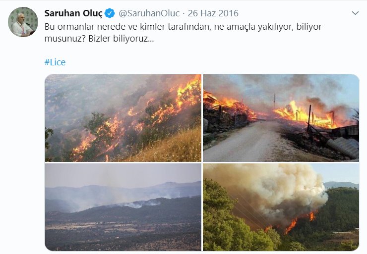 Bazı HDP'li milletvekilerinin ve Tele 1 gibi haber sitelerinin #LiceYanıyor tagıyla paylaştığı görsellerin geçmiş yıllara ait olduğu öğrenildi.