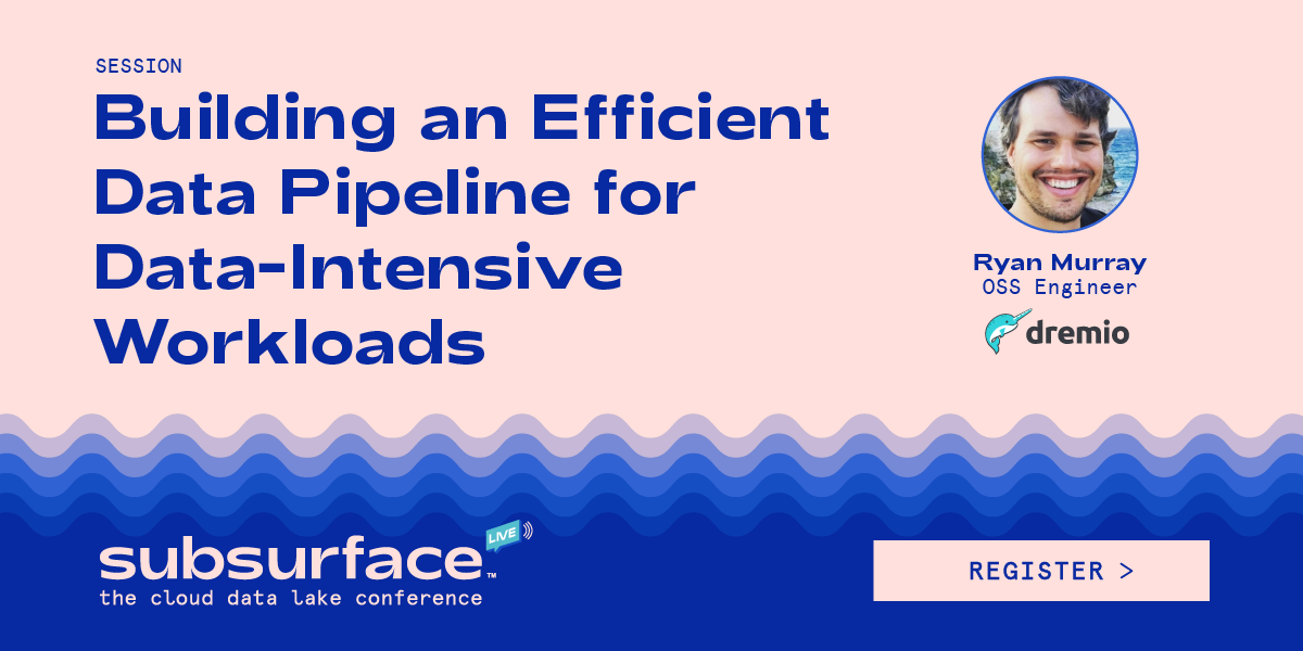 dremio's tweet photo. We're looking forward to this session at @SubsurfaceConf! Learn about the architecture and key features of the #ArrowFlight protocol and how it contributes to an efficient data pipeline. 

See the full session details here: https://t.co/Xe7TJWJQw7 https://t.co/Dy7ra4bgwy