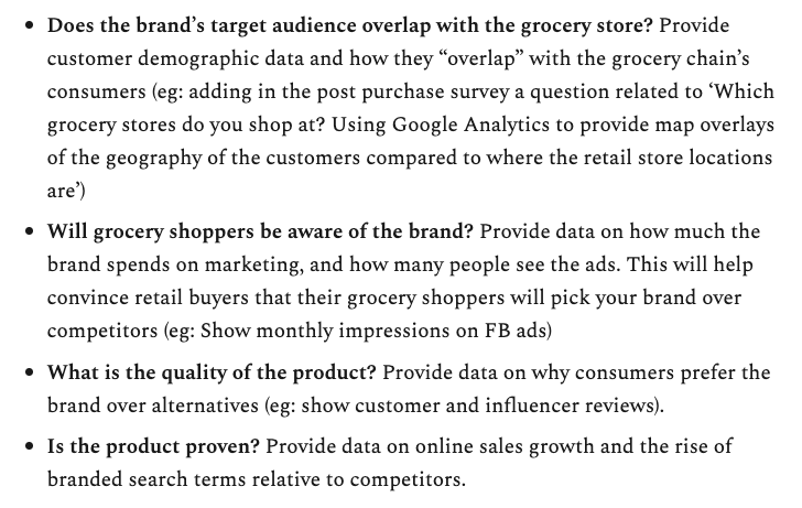 4c/ The screenshot below shows examples of how an online-first brand can use their data to craft a compelling sales story.What normally took retail-first brands 3-5 years to build a compelling growth story, can now be achieved in 1-2 years from online-first brands.