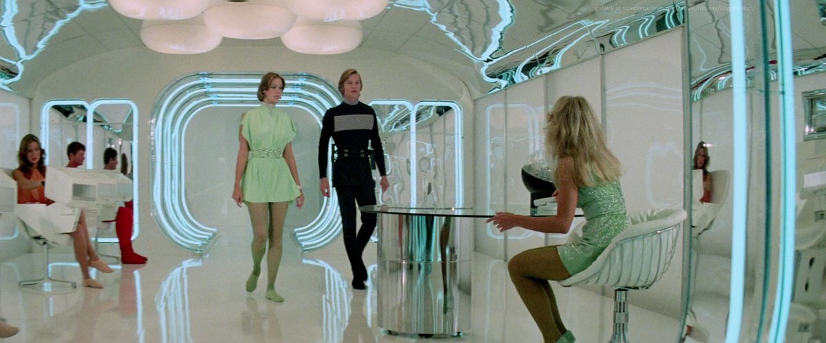 In Logan's Run fear of aging results in a ritualistic execution of the elderly (at 30!) in order to purge them from our existence and daily view. Fear of aging removed! Pure hedonism all that matters. The machines feed & clothe us but no one needs to think, progress or evolve.