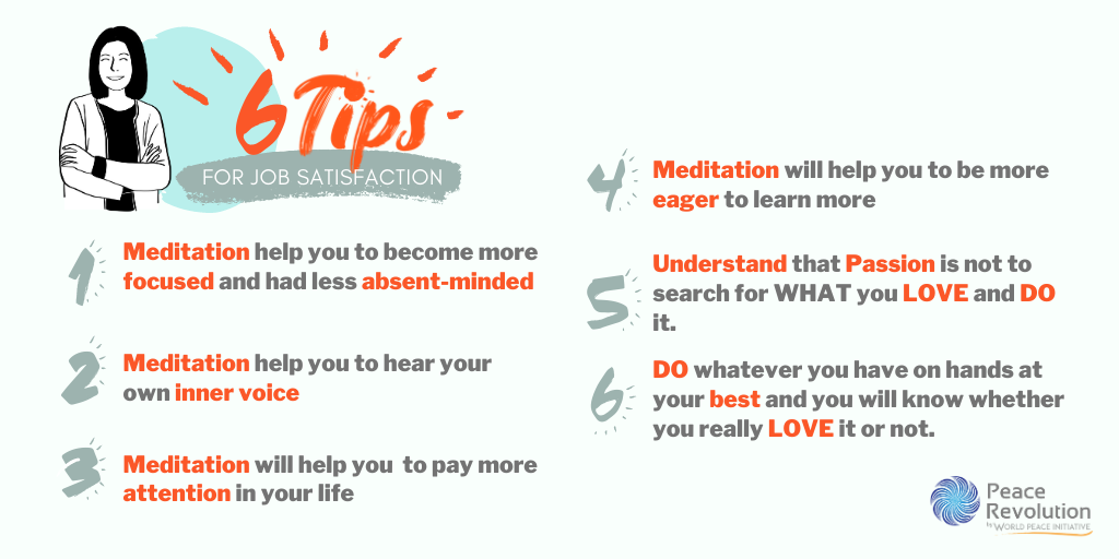 PeaceRevolution's tweet photo. #TipsforJobSatisfaction
6 tips for Job Satisfaction that includes some benefits of Meditation and how to make good use of passion 🙂
#Peacerevolution #Satisfactionatwork #workplacewellness #employeehappiness #employeewellness #leadershipdevelopment #happy https://t.co/RAy7gvZCiR