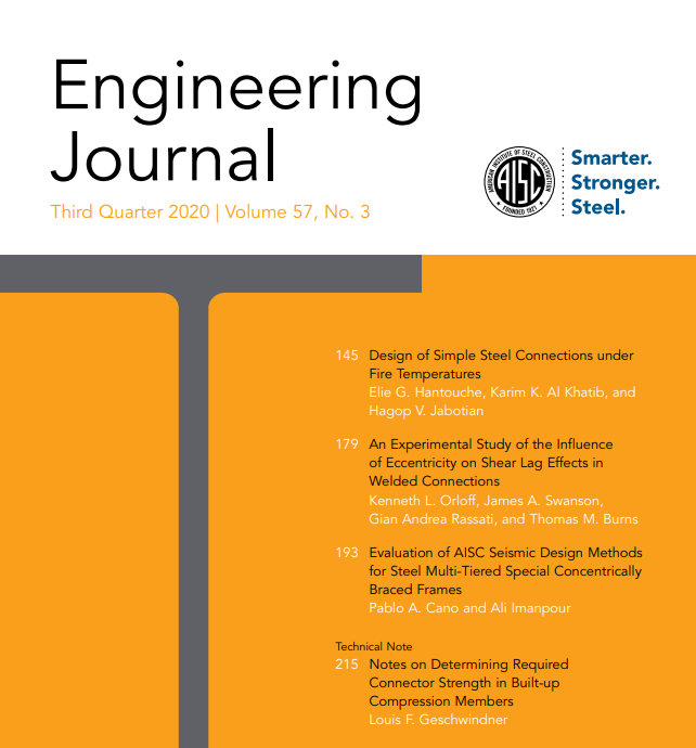 aisc's tweet photo. The Third Quarter 2020 Engineering Journal features four new technical articles and is available now.
Download it for free: https://t.co/R9t1G3SQQc
#EngineeringJournal https://t.co/YFN0mDUINB