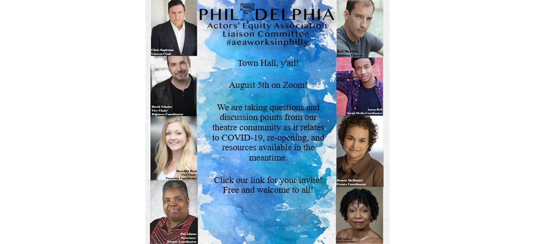 aeaphilly's tweet photo. Happy Friday! Town Hall for Philly/Delaware/Jersey Theatre Folx! We're discussing action steps in the wake of Covid. Free and welcome to all, just click the link to join us!
https://t.co/kTsKavqw9Y
@TheatrePhilly
@ActorsEquity
#equityphilly
#aeaworksinphilly https://t.co/poU1Tal9ur