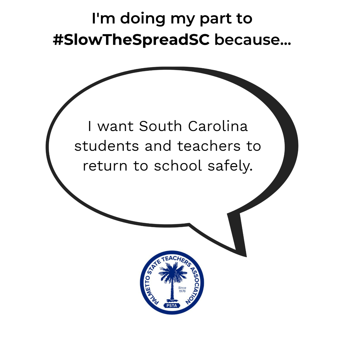 Molly_Spearman's tweet photo. Every student, parent, and educator wants school to return to normal as quickly as safety conditions allow. We each have a part to play in making this possible. Proud to join the members of @PSTANews in their #SlowTheSpreadSC campaign. I hope you will too. https://t.co/DkkhxX4kbc
