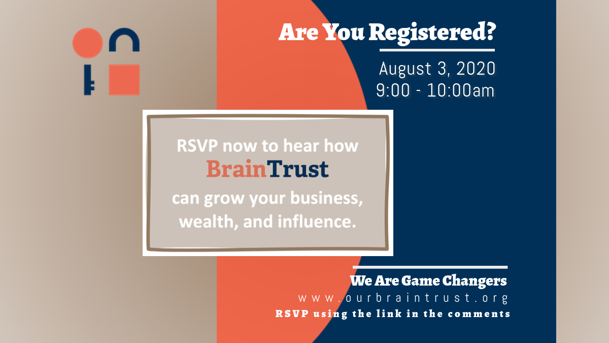Join us as we share how <a href="/ourbraintrust_/">BrainTrust</a>  can help propel your business to grow smarter, faster &amp; bigger than any of us could do on our own. You’ll hear what BrainTrust is, what it isn’t, why you need to join AND you’ll meet other powerful women. 

To RSVP: bit.ly/3hBHXwm