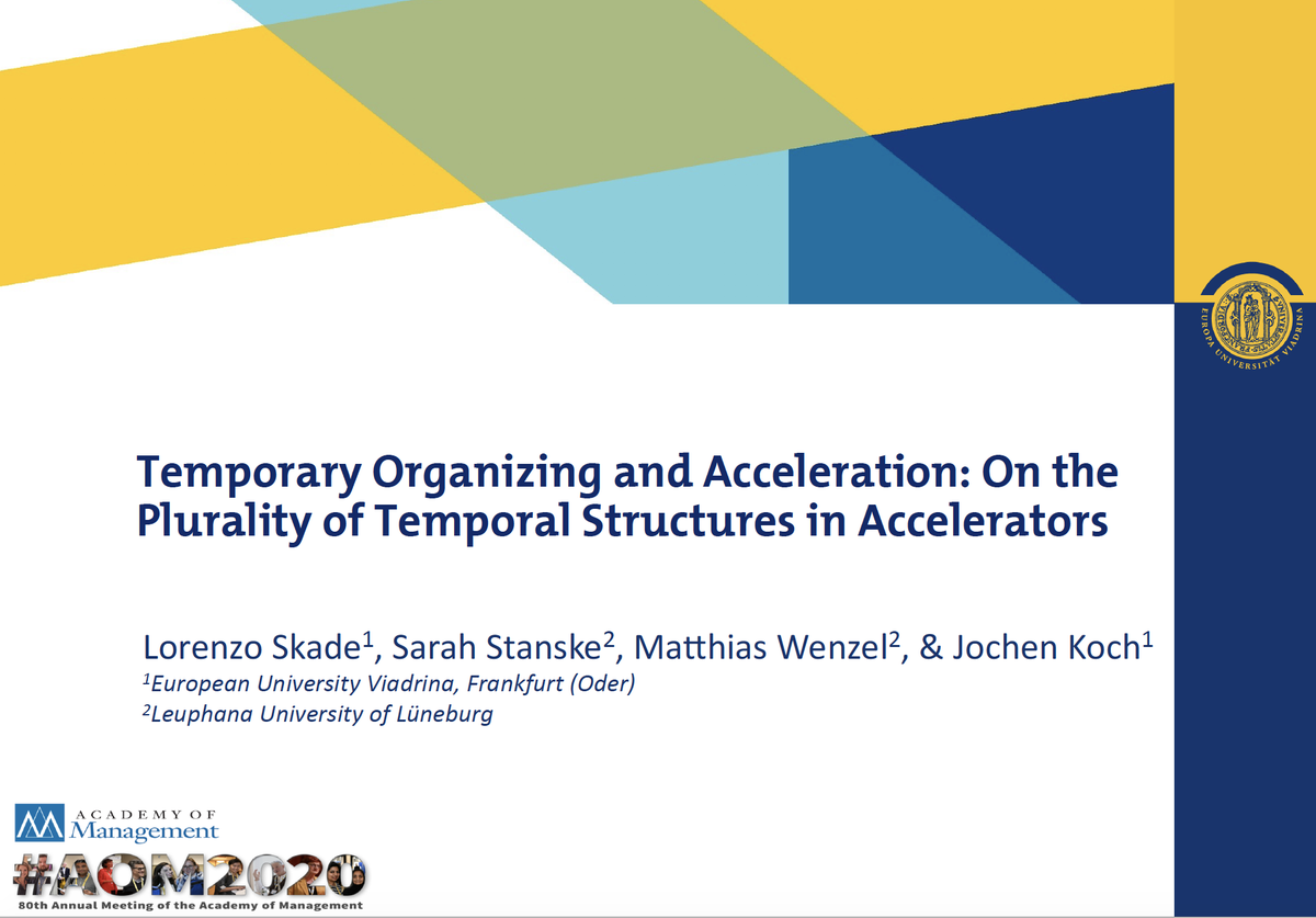 LorenzoSkade's tweet photo. Today, we recorded the @Strategizers PDW "For a limited time only: A practice-based view of strategizing in temporary organizations" where I presented our forthcoming paper on #temporaryorganizing &amp; #acceleration. Already looking forward to all the upcoming sessions at #AOM2020 https://t.co/jQ4rDeMe5k