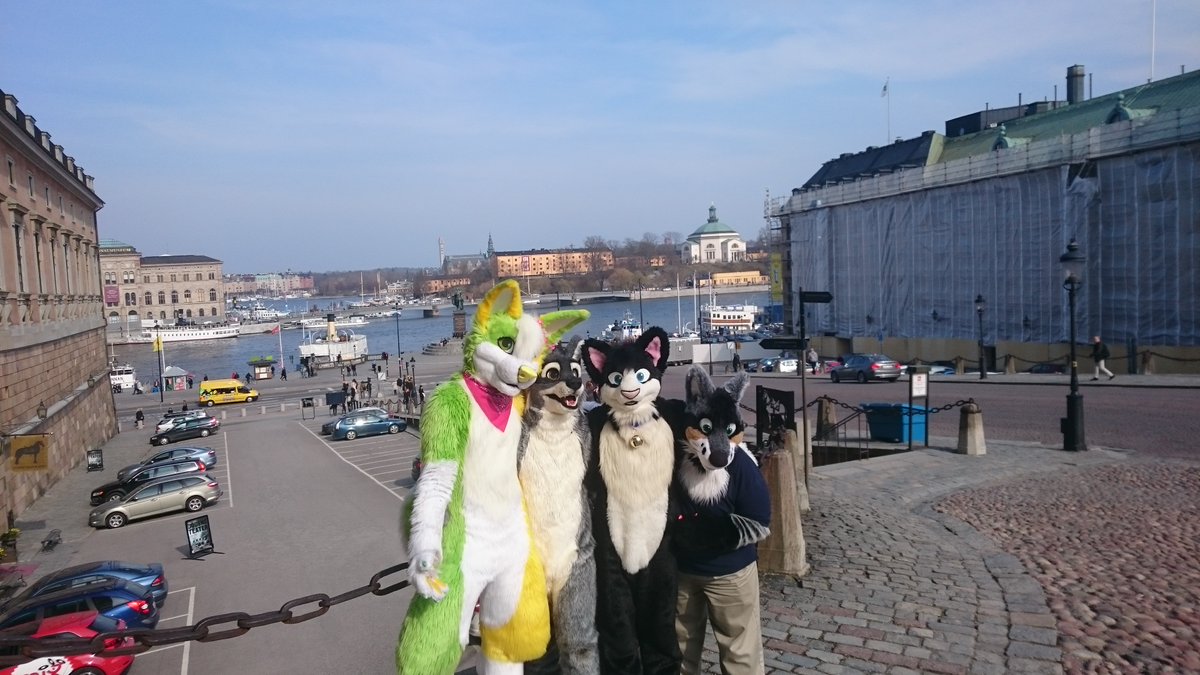 Follow-up from previous post on 4th of September. More pictures from the fursuit outing in Stockholm. #FursuitFriday <a href="/AorooHusky/">Aoroo</a> <a href="/trapacivet/">Trapa Civet</a> <a href="/HasselW/">Hassel</a>