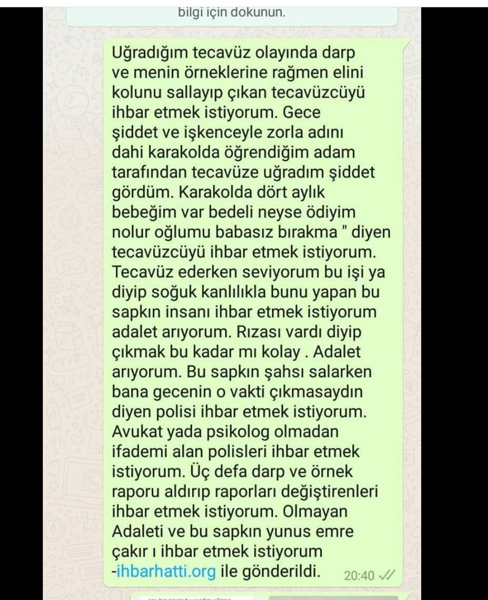 Tecavüze uğrayan kişi suçlu olur, tecavüzcü aşağlık insanlar ellerini kollarını sallayarak gezer, utanmadan merhamet dilenir.

Bize, insanlığa, tüm güzel duygulara borcunuz var sizin!
#GamzeyeSesOl #Susma #TecavüzcüSapıklarTutuklansın #Adaletİstiyoruz