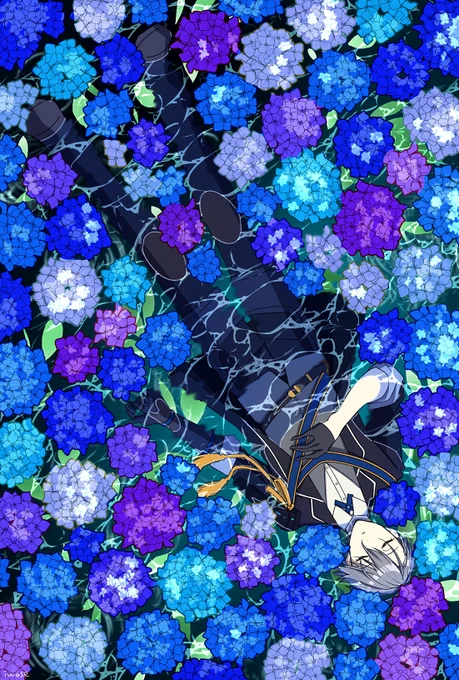 紫陽花の池にて/向日葵の丘にて 
