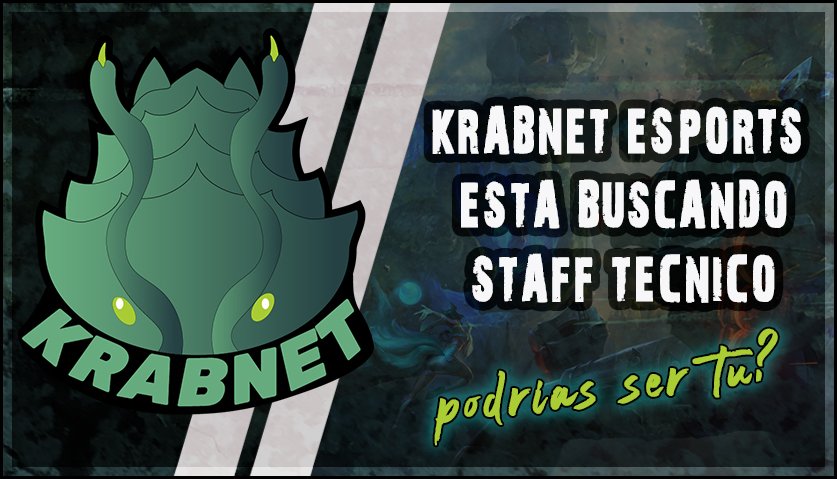 Desde KrabNetESports estamos buscando un Analista y un Assistant Coach para los 2 equipos de League of Legends. Buscamos a alguien con muchas ganas de aprender y coger experiencia en un club nuevo pero muy competitivo y con muchas aspiraciones. Estas preparado para dar el salto?