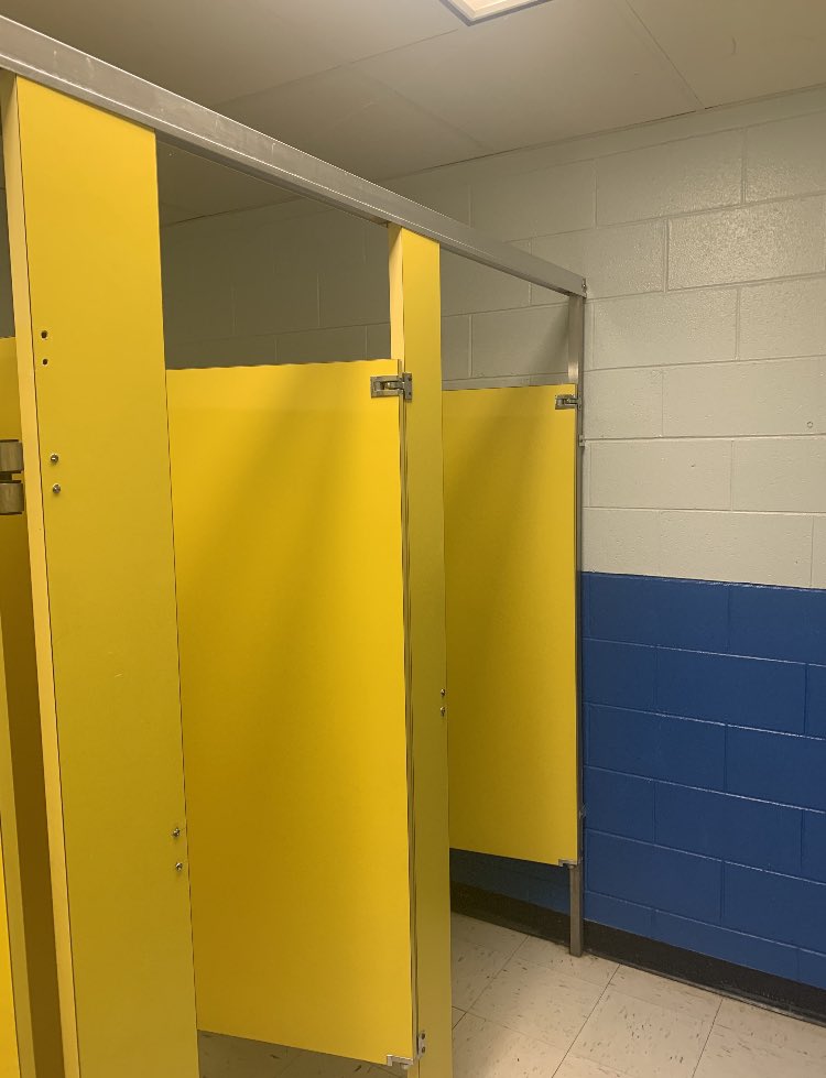 aip_inc's tweet photo. Need new toilet compartments for your business ?                              This is a completed project for Pocahontas Board of Education. We removed and disposed existing toilet partitions and replaced with new. https://t.co/d8oTDa9CA5
