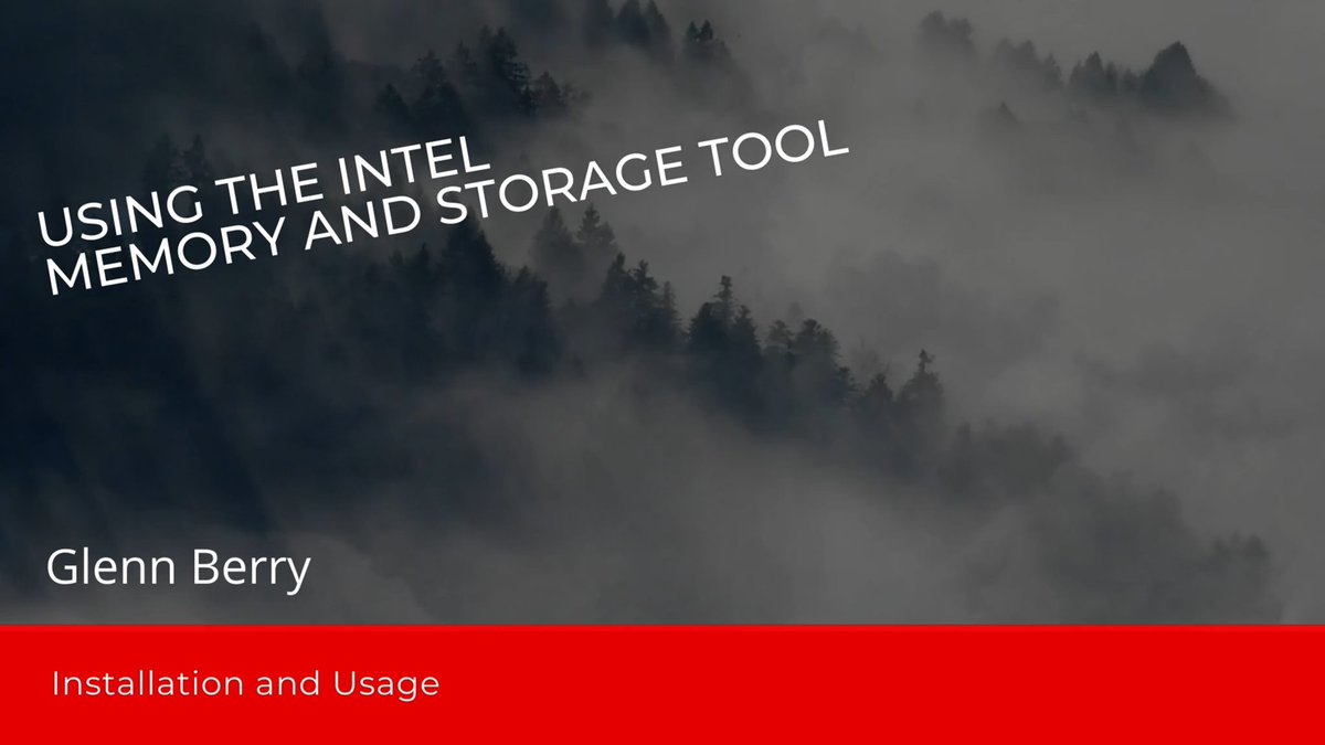 GlennAlanBerry's tweet photo. New YouTube video: Using the Intel Memory and Storage Tool
https://t.co/gSiTLAmKQc
#IntelStorage #sqlserver https://t.co/Ykh9zJTjIK